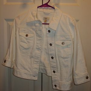Loft White Jean Jacket xs